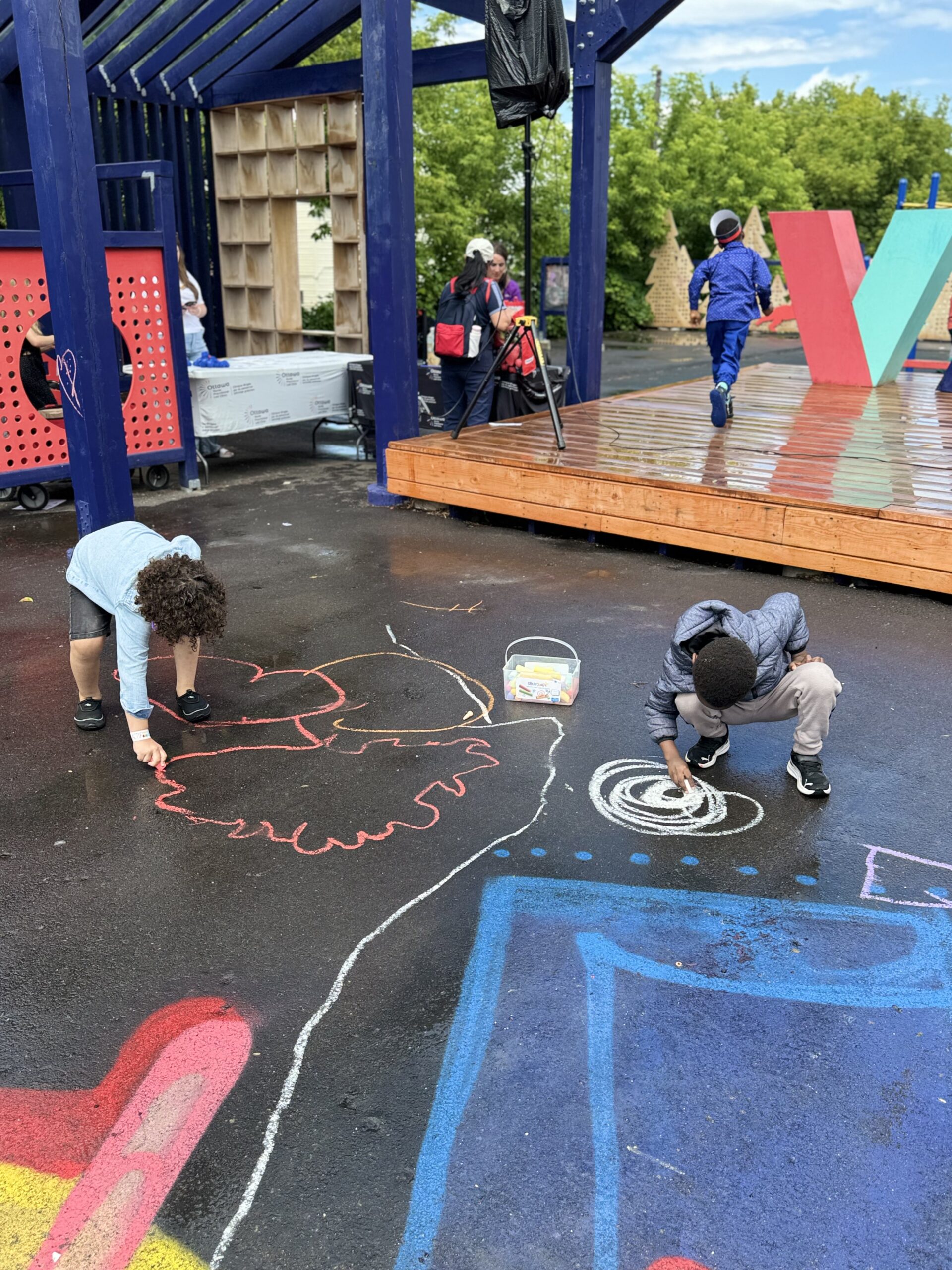 The space full of activity